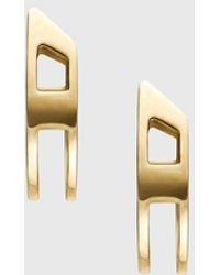 DIESEL - Tone Stainless Steel Hoop Earrings - Lyst