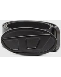 DIESEL - 4Cm Leather Belt With Oval D Plaque - Lyst