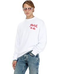 DIESEL - Cotton Sweatshirt With Flocked Graphics - Lyst