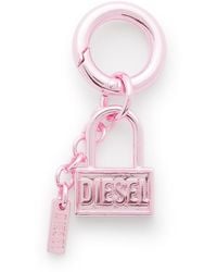 DIESEL - Metal Keyring Charm With Padlock Design - Lyst