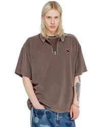 DIESEL - Chenille Polo Shirt With Shield Patch - Lyst