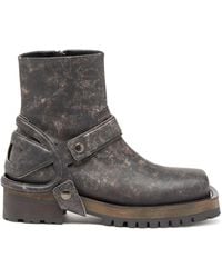 DIESEL - D-Texan-Bottes harnais en cuir vieilli - Lyst