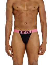DIESEL - Three-Pack Thongs With Bold Logo Waistband - Lyst