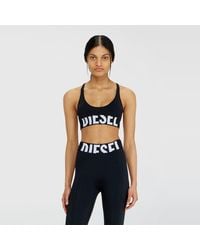 DIESEL - Microfibre Sports Bra With Cut-Off Logo - Lyst