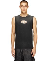 DIESEL - Verblasstes Tanktop mit aufgeschäumtem Oval D - Lyst