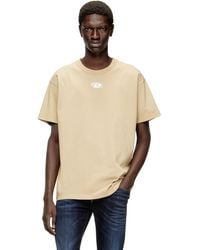DIESEL - Light Cotton T-Shirt With Metallic Oval D Logo - Lyst
