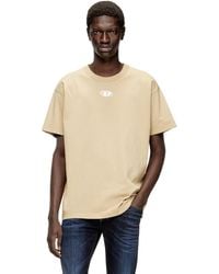 DIESEL - Light Cotton T-Shirt With Metallic Oval D Logo - Lyst