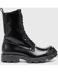 DIESEL - Polished Calf Leather Boots - Lyst