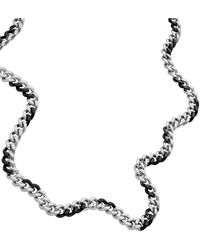 DIESEL - Two-tone Stainless Steel Chain Necklace - Lyst