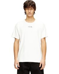 DIESEL - Light Cotton T-Shirt With Metallic Oval D Logo - Lyst