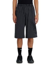 DIESEL - Pinstripe Shorts With Phoenix Embroidery - Lyst