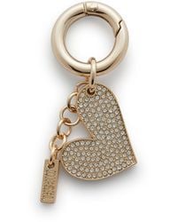 DIESEL - Metal Heart Charm With Rhinestones - Lyst