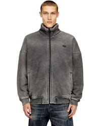 DIESEL - Teddy-Lined Zip Jacket With Denim Effect - Lyst
