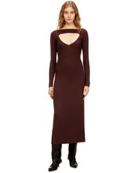 DIESEL - Midi Wool Dress With Inlay - Lyst