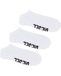 DIESEL - Three-Pack Low-Cut Logo Instep Socks - Lyst