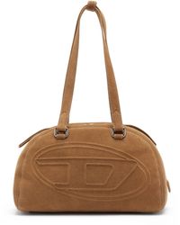 DIESEL - 1Dr Dome-Suede Shoulder Bag With Oval D Logo - Lyst