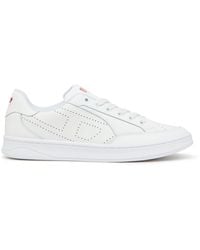 DIESEL - S-Dakota-Leather Sneakers With Perforated Logo - Lyst