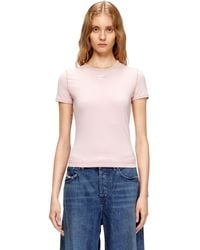 DIESEL - Slim T-Shirt With Metallic Oval D - Lyst