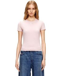 DIESEL - Slim-Fit T-Shirt With Metallic Oval D - Lyst