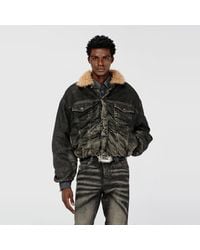 DIESEL - Teddy-Lined Trucker Jacket - Lyst