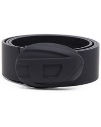 DIESEL - Leather Belt With Hard-shell Oval D Buckle - Lyst