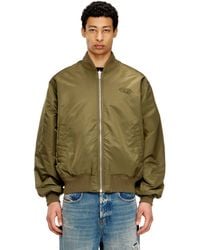 DIESEL - Padded Bomber Jacket With Oval D Embroidery - Lyst