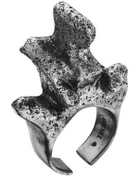 DIESEL - Bague En Métal Argenté Avec Anneau Central - Lyst