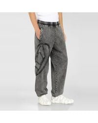 DIESEL - Organic Cotton Sweatpants With Oval D Patch - Lyst