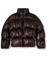 DIESEL - Hooded Down Jacket With Bubble Effect - Lyst