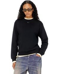 DIESEL - Cotton Sweatshirt With Oval D Embroidery - Lyst