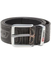 DIESEL - Cinturón De 4 Cm De Piel Con Logo - Lyst