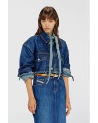 DIESEL - Cropped Oversized Denim Trucker Jacket - Lyst