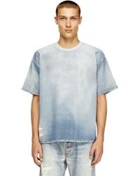 DIESEL - T-shirt en tissu JoggJeans imprimé effet blanchi - Lyst