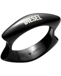 DIESEL - Stainless Steel Band Ring - Lyst