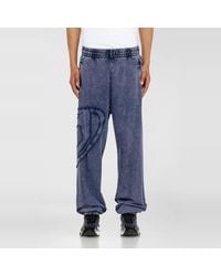 DIESEL - Organic Cotton Sweatpants With Oval D Patch - Lyst