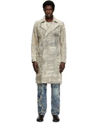DIESEL - Mantel Aus Vielgetragenem Prince-Of-Wales-Denim - Lyst