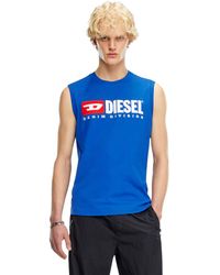 DIESEL - Tank Top With Chest Logo Print - Lyst