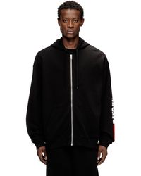 DIESEL - Hoodie With Logo Patch Embroidery - Lyst