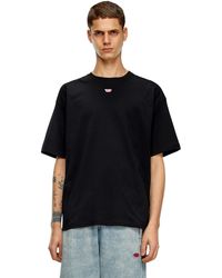 DIESEL - T-shirt With Embroidered D Patch - Lyst