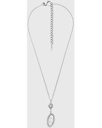 DIESEL - Stainless Steel Pave Pendant Necklace - Lyst
