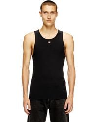 DIESEL - Tank Top With Mini D Logo Patch - Lyst