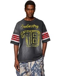 DIESEL - Faded Jersey T-shirt With Flock Prints - Lyst