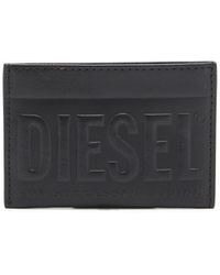 DIESEL - Leather Card Holder With Embossed Logo - Lyst