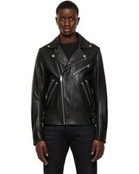 DIESEL Leather Biker Jacket - Black