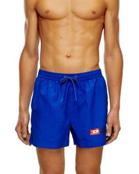 DIESEL - Mid-length Swim Shorts With Logo Print - Lyst