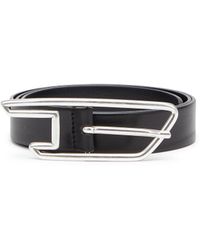 DIESEL - Cinturón 3 Cm De Cuero Con Hebilla Con El Logotipo D - Lyst