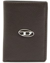 DIESEL - Leather Bi-fold Wallet With Logo Plaque - Lyst