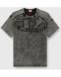 DIESEL - Relaxed Cotton T-Shirt With Oval D Applique - Lyst