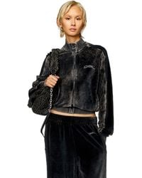 DIESEL - Track Jacket In Treated Chenille - Lyst