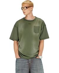 DIESEL - Faded T-Shirt With Ripped Pocket Detail - Lyst